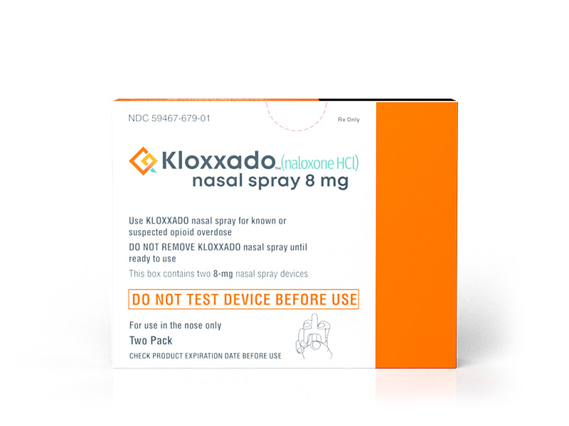 KLOXXADO® (naloxone HCl) Nasal Spray 8 mg — high-dose intranasal naloxone for emergency opioid overdose treatment