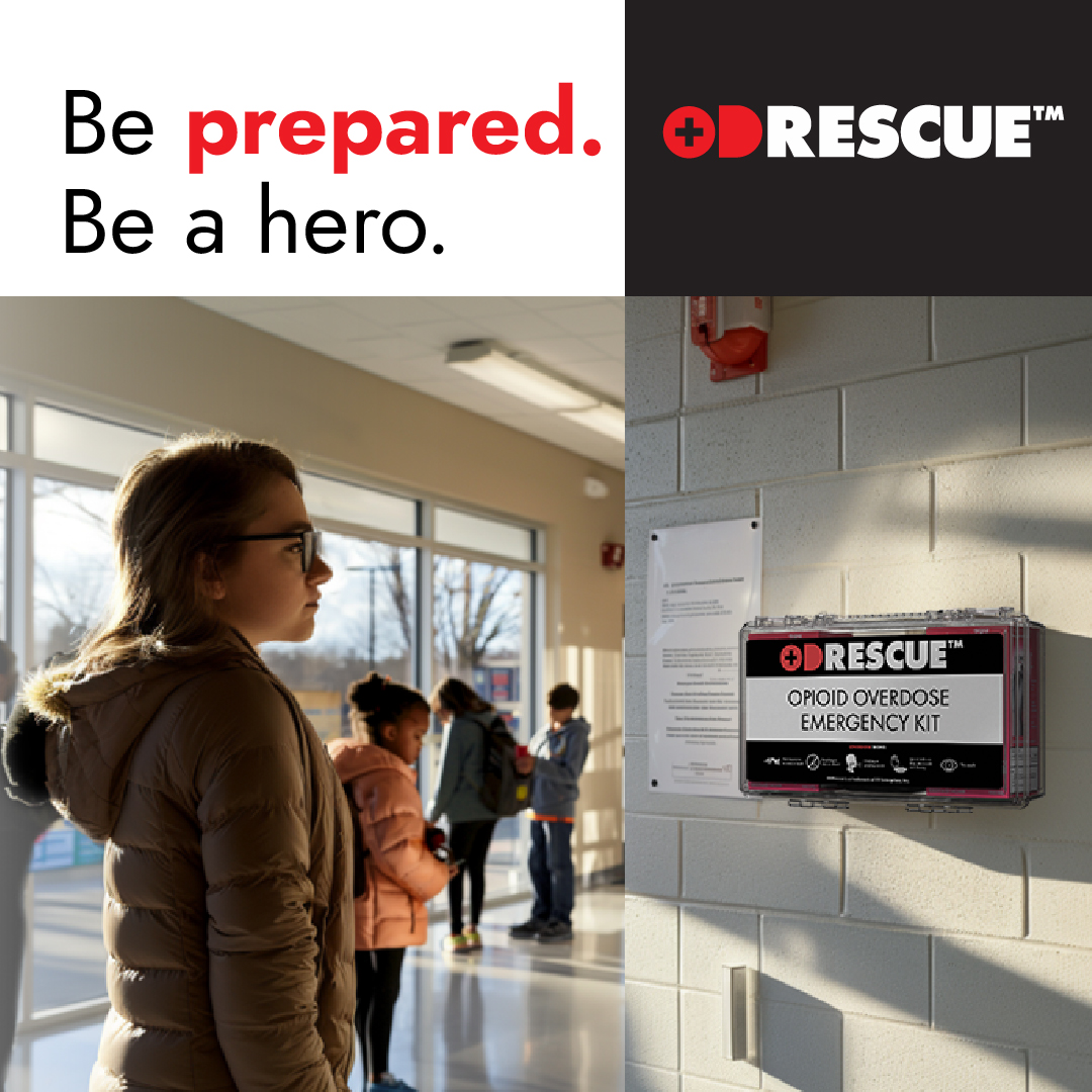 ODRescue Box in a school hallway